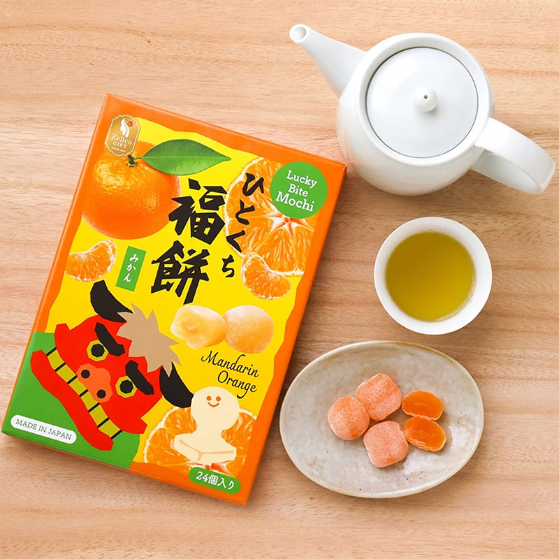 Bánh mochi Nhật Bản Lucky Bite vị quýt Nhật 288g (24 cái) thương hiệu 