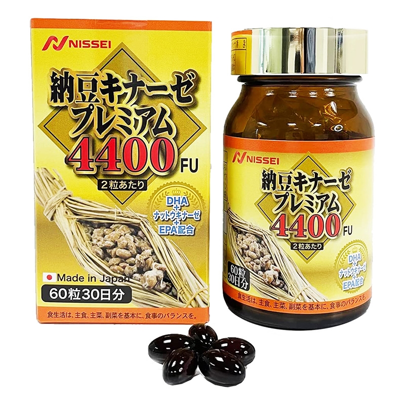 TPBVSK: Viên uống Nattokinase premium 4400FU 60 viên Ngừa tai biến, đột quỵ thương hiệu 