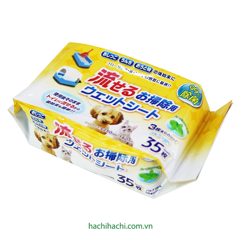 Khăn giấy ướt kháng khuẩn lau vết bẩn chó mèo 35 tờ thương hiệu LIFE DO