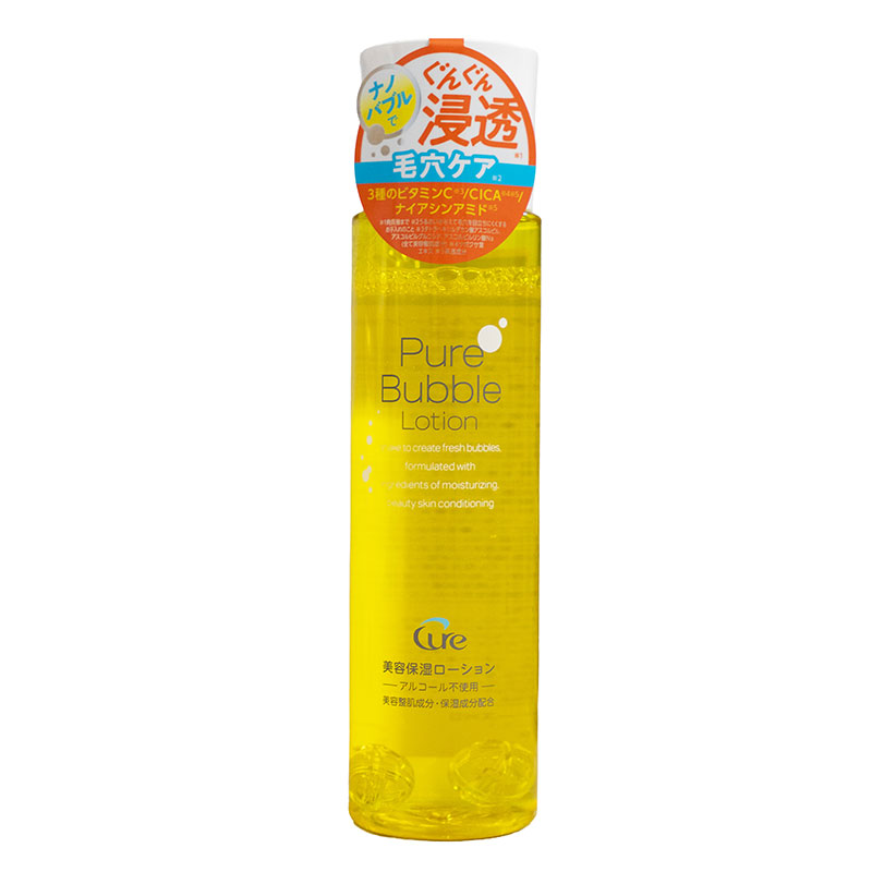 Nước hoa hồng dưỡng da Cure pure bubble lotion 190ml, dưỡng ẩm, sáng da thương hiệu 