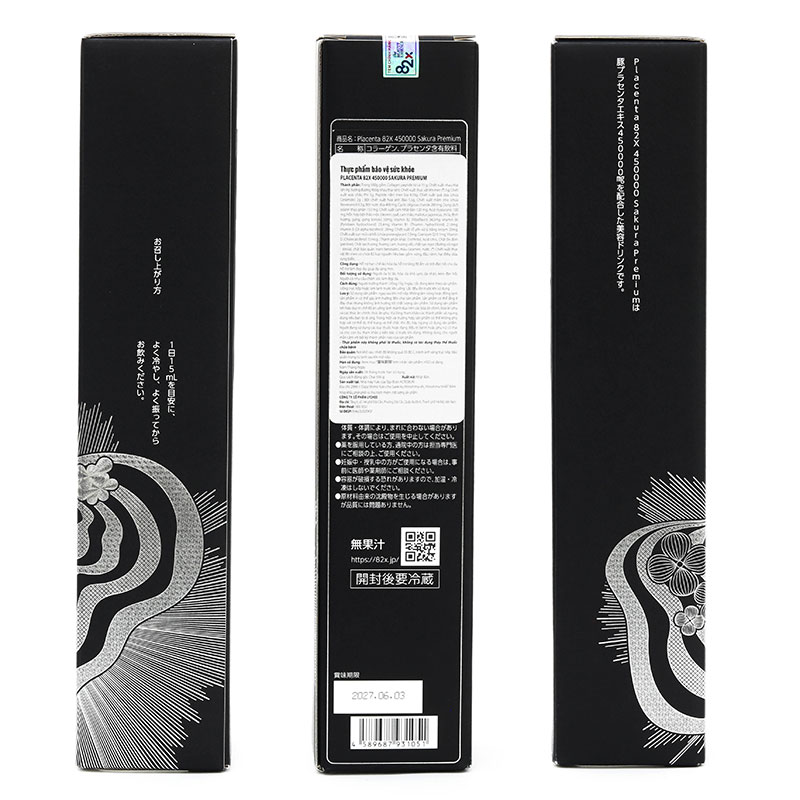TPBVSK: Nước uống Placenta Nhật Bản 82X 450000 Sakura Premium 500g, giảm lão hóa, da sáng mịn, đàn hồi thương hiệu IBIGAWA