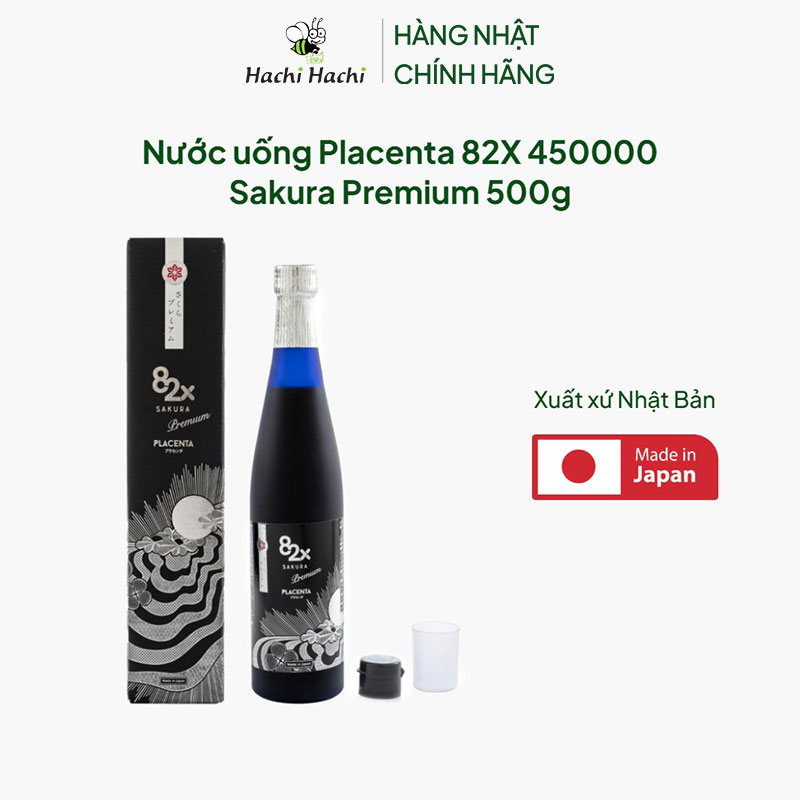 TPBVSK: Nước uống Placenta Nhật Bản 82X 450000 Sakura Premium 500g, giảm lão hóa, da sáng mịn, đàn hồi thương hiệu IBIGAWA