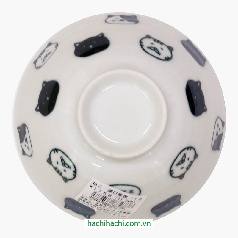Chén bát sứ Nhật Bản, chén bát ăn cơm 11.2cm (Hình mèo), dùng được lò vi sóng thương hiệu 