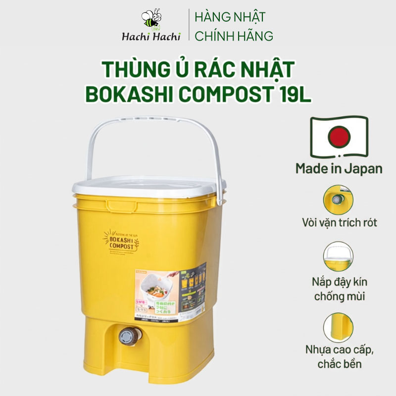 Thùng ủ rác hữu cơ Nhật Bản Bokashi Compost làm phân hữu cơ 19L thương hiệu LIVEWELL