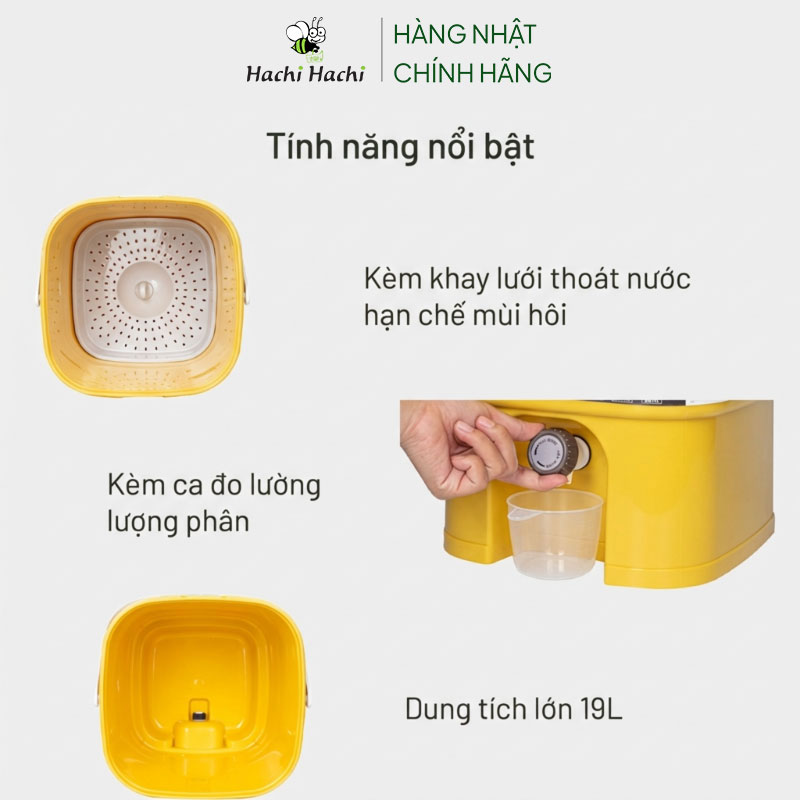 Thùng ủ rác hữu cơ Nhật Bản Bokashi Compost làm phân hữu cơ 19L thương hiệu LIVEWELL