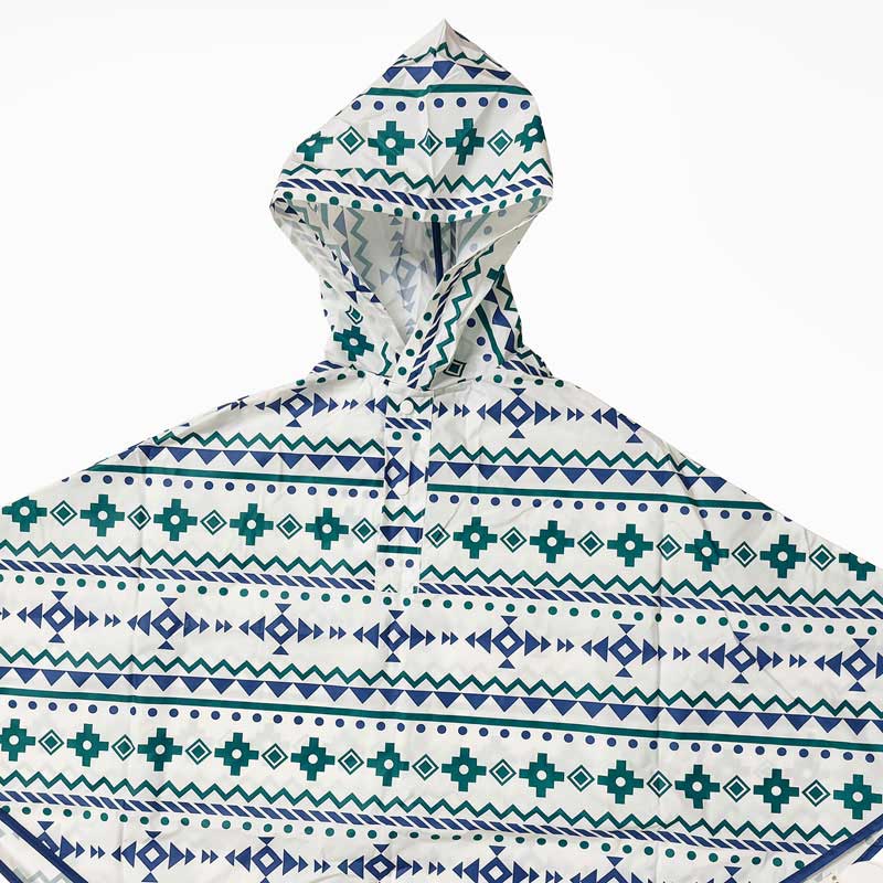 Áo mưa trẻ em cánh dơi họa tiết Kilim kèm túi đựng  100-120cm (Xanh) thương hiệu 