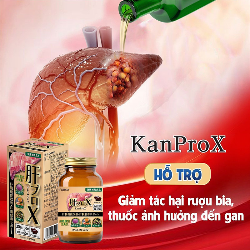 TPBVSK: Viên uống Kanprox Nhật Bản 60 viên, hỗ trợ cải thiện chức năng gan, giải độc gan thương hiệu FUJINA