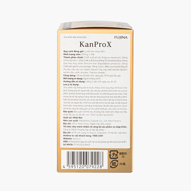 TPBVSK: Viên uống Kanprox Nhật Bản 60 viên, hỗ trợ cải thiện chức năng gan, giải độc gan thương hiệu FUJINA
