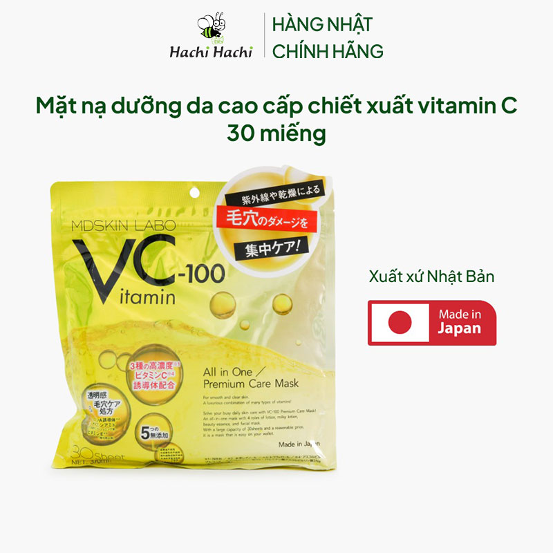 Mặt nạ Nhật Bản dưỡng da cao cấp chiết xuất vitamin C 30 miếng thương hiệu 