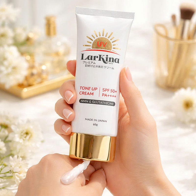 Kem dưỡng trắng da chống nắng Larkina SPF 50+ PA++++ 60g, chứa NMN và Glutathione thương hiệu 