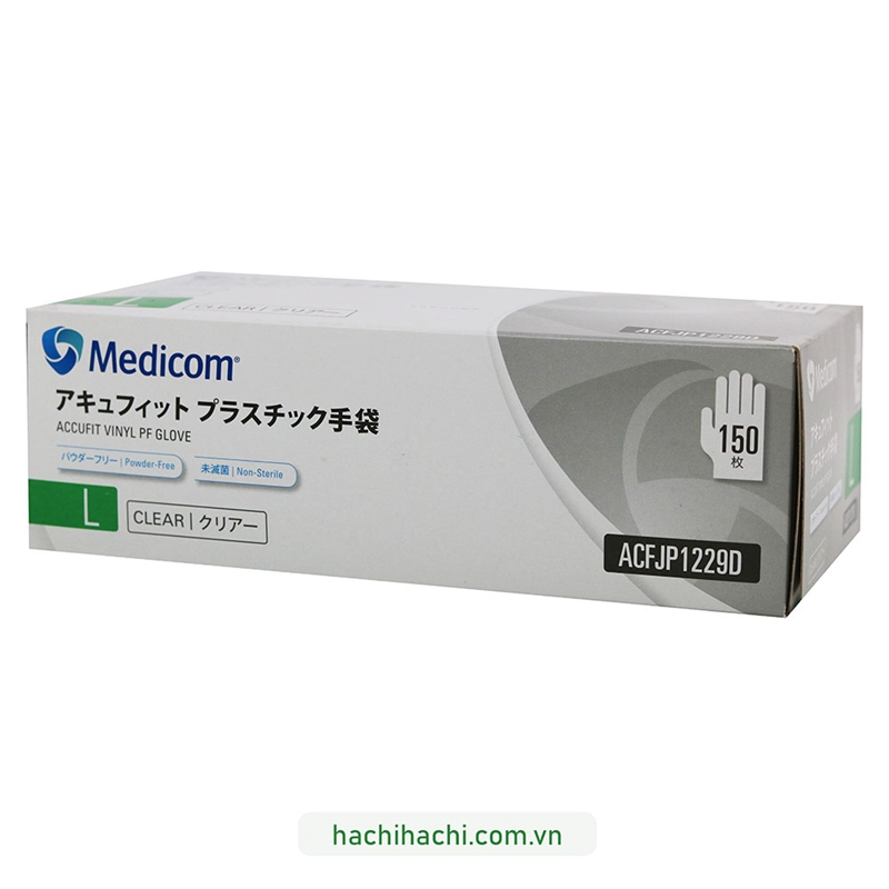 Bao tay dùng 1 lần Medicom (150 cái) Size L thương hiệu MEDICOM