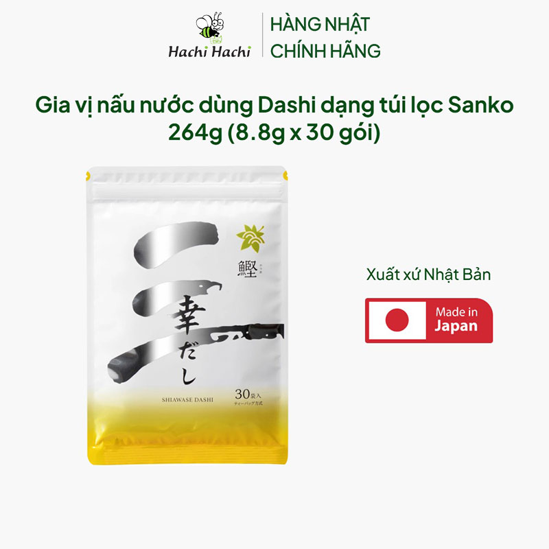 Gia vị nấu nước dùng Dashi Nhật Bản dạng túi lọc Sanko 264g (8.8g x 30 gói) thương hiệu SANKO SANGYO