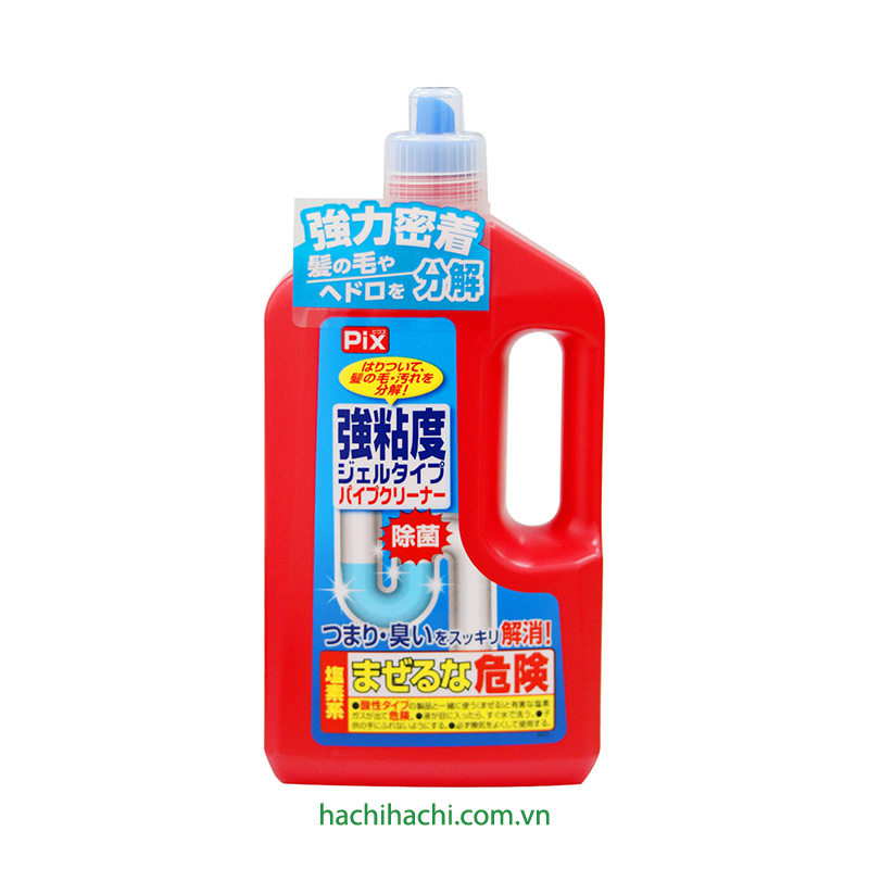 Gel thông tắc cống, thông đường ống Nhật Bản Lion Pix 800g, phân giải tóc, cặn bẩn, kháng khuẩn