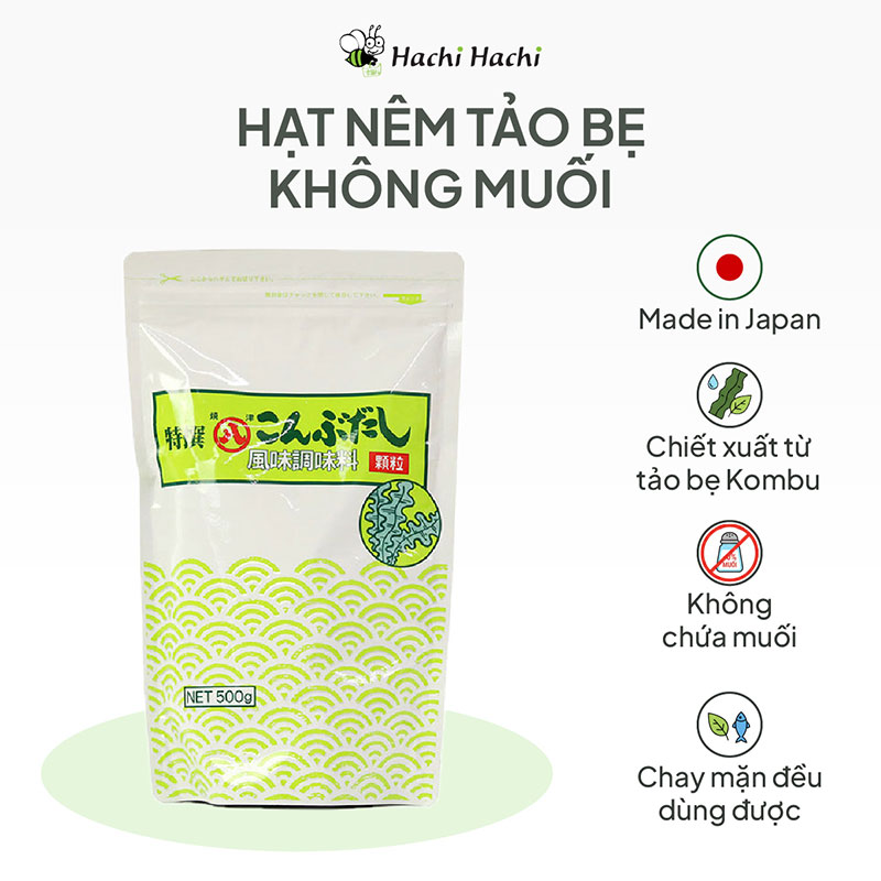 Hạt nêm Dashi tảo bẹ Kombu Maruhachi 500g (Loại cô đặc) thương hiệu 