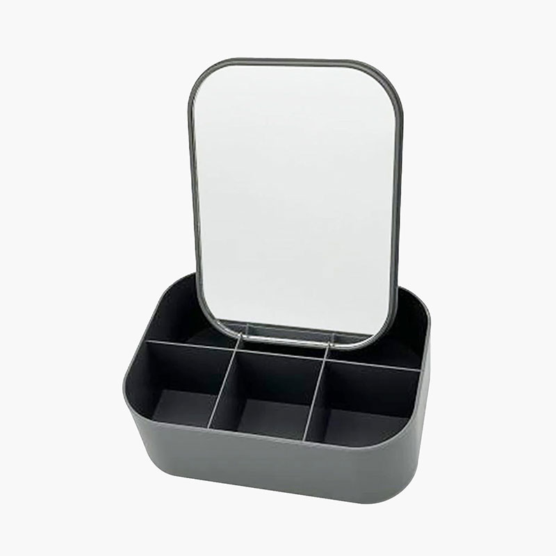 Hộp đựng trang sức, phụ kiện chia ngăn kèm gương 6 ngăn 15.5x11.3cm