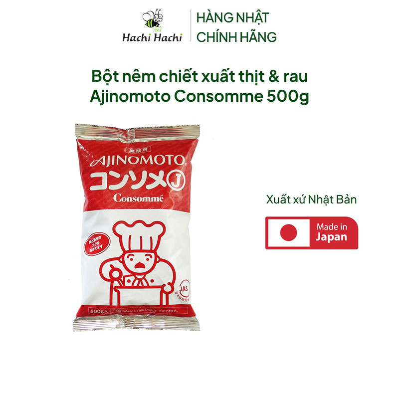 Bột nêm chiết xuất thịt & rau Ajinomoto Consomme 500g thương hiệu AJINOMOTO