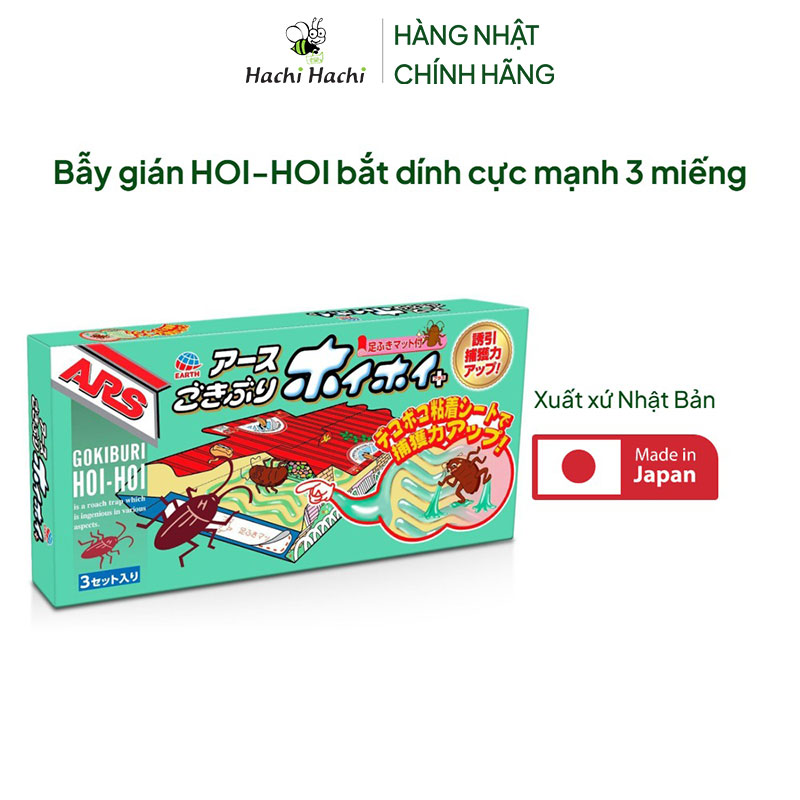 Bẫy gián HOI-HOI bắt dính cực mạnh 3 miếng thương hiệu EARTH BIO CHEMICAL