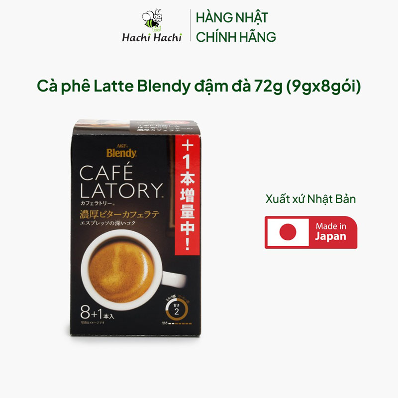 Cà phê Latte Blendy đậm đà 72g (9gx8gói) thương hiệu AJINOMOTO AGF