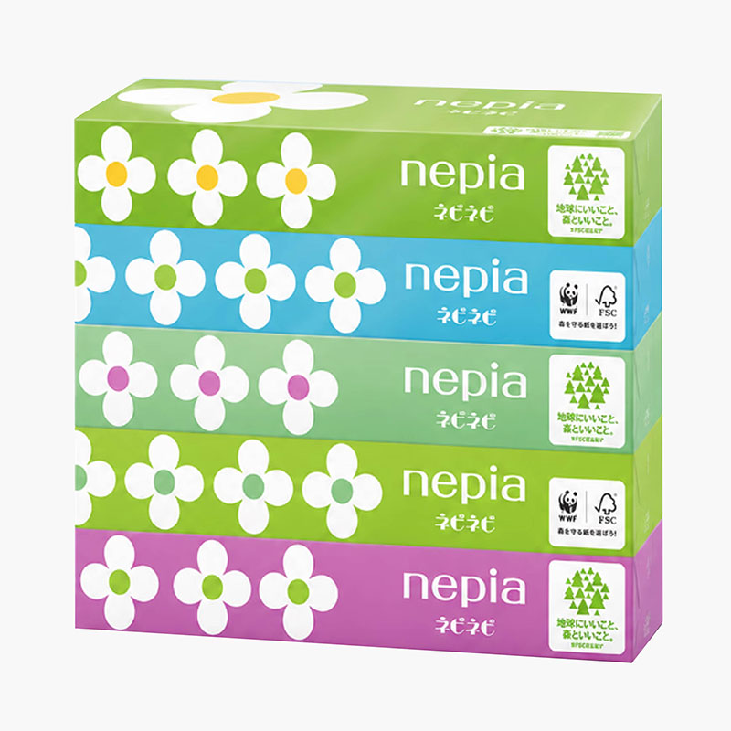 Khăn giấy lụa Nhật Bản Nepia Nepi Nepi hộp 2 lớp x 150 tờ thương hiệu 