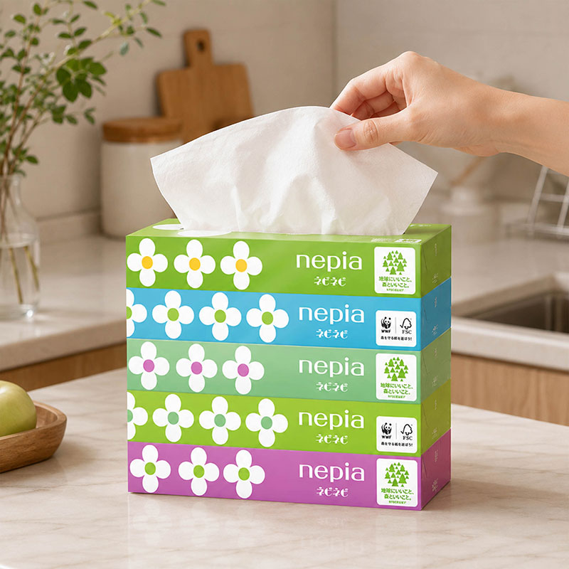 Khăn giấy lụa Nhật Bản Nepia Nepi Nepi hộp 2 lớp x 150 tờ thương hiệu 