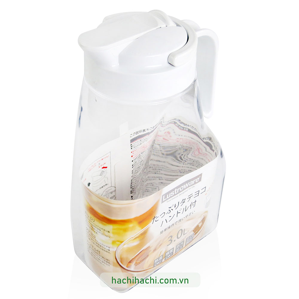 Bình đựng nước nắp khóa chặt Lustroware 3L  thương hiệu IWASAKI INDUSTRY