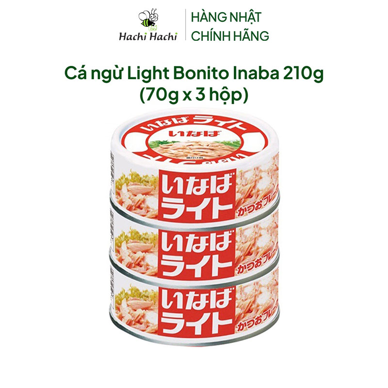 Cá ngừ Light Bonito Inaba 210g (70g x 3 hộp) thương hiệu 