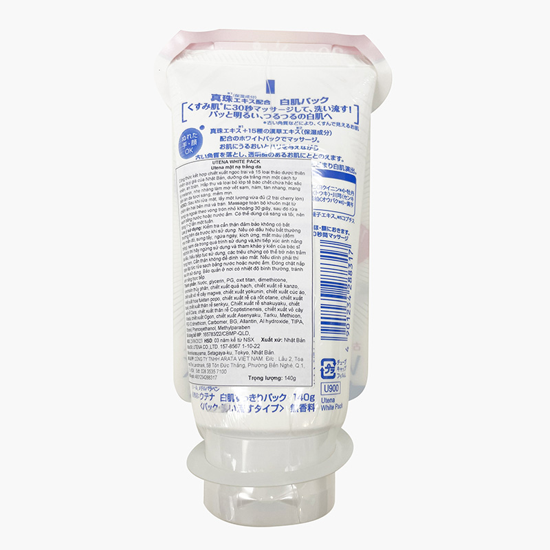 Mặt nạ ủ trắng da Nhật Bản chiết xuất ngọc trai Utena 140g thương hiệu UTENA