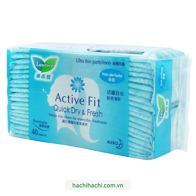 Băng vệ sinh hàng ngày Laurier Active Fit 40 miếng không hương thương hiệu LAURIER