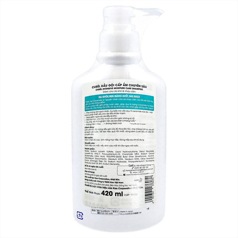 Dầu gội cấp ẩm chuyên sâu Nhật Bản Curel 420ml (Ngăn xơ rối, ngứa da đầu) thương hiệu 