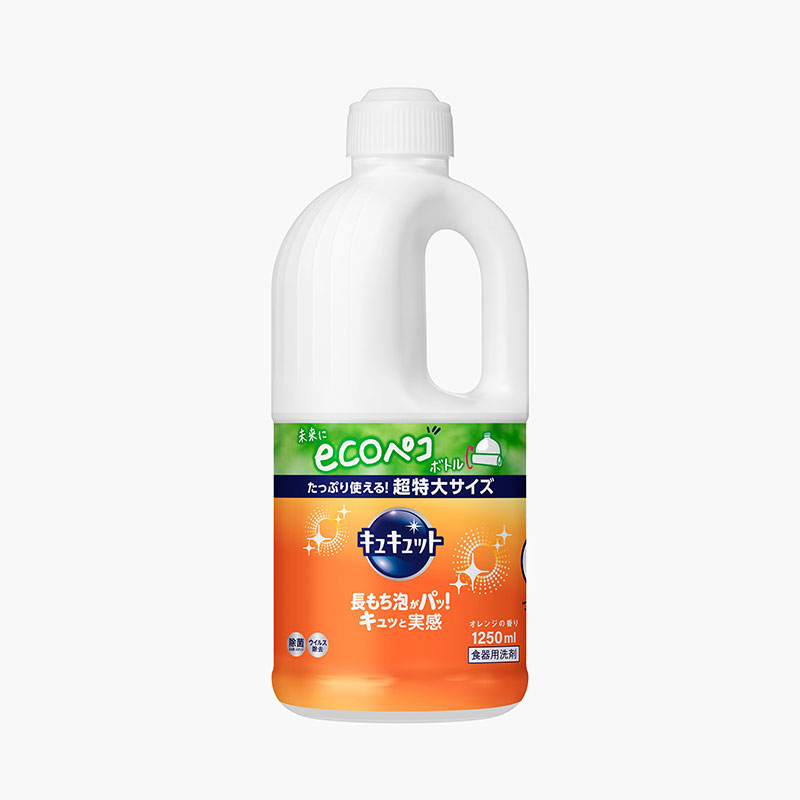 Nước rửa chén bát Nhật Bản Kyukyuto Kao chống khuẩn tạo bọt hương cam 1.25L