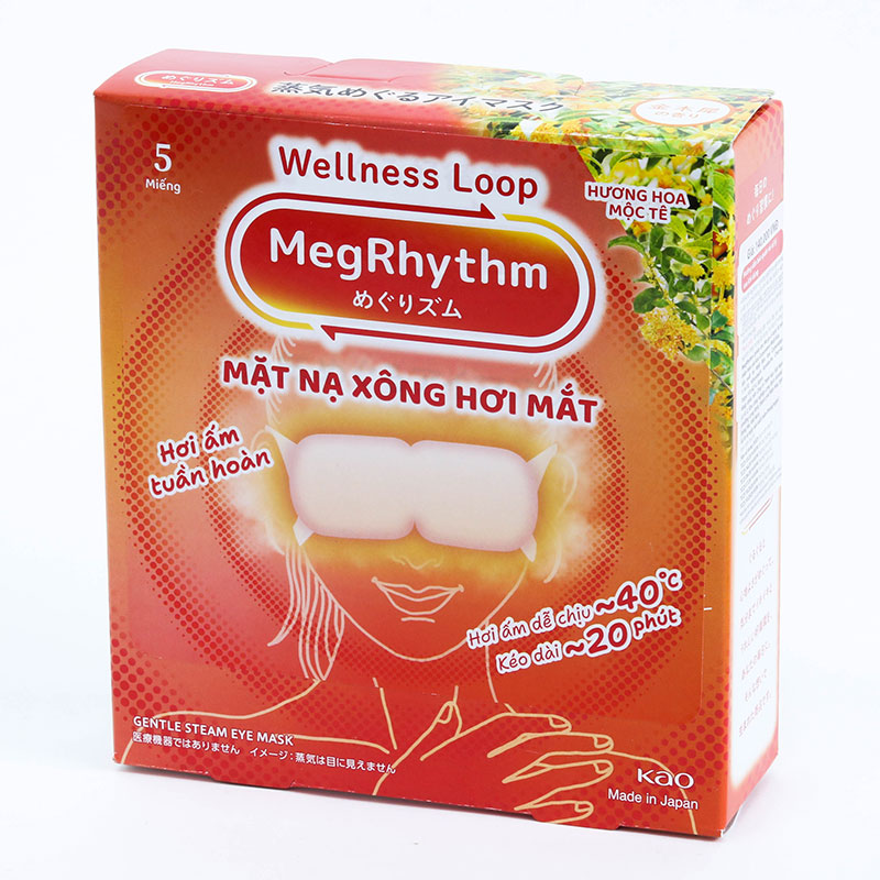Mặt nạ xông hơi mắt MegRhythm hương hoa mộc tê 5 miếng thương hiệu KAO