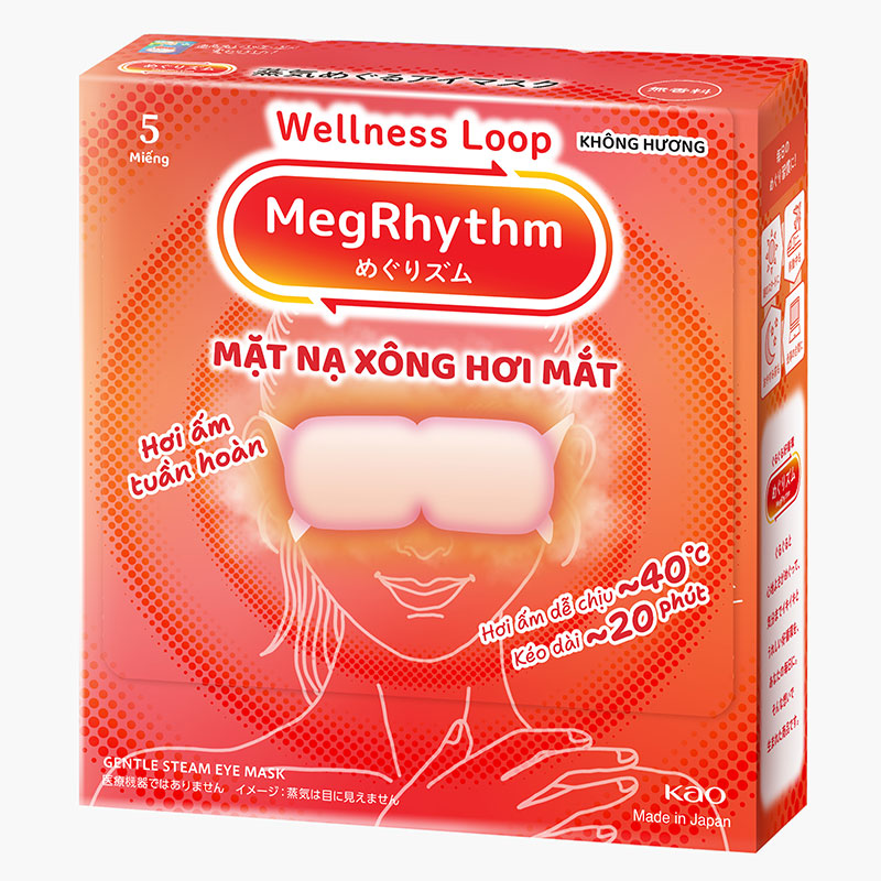 Mặt nạ xông hơi mắt MegRhythm không hương 5 miếng thương hiệu KAO