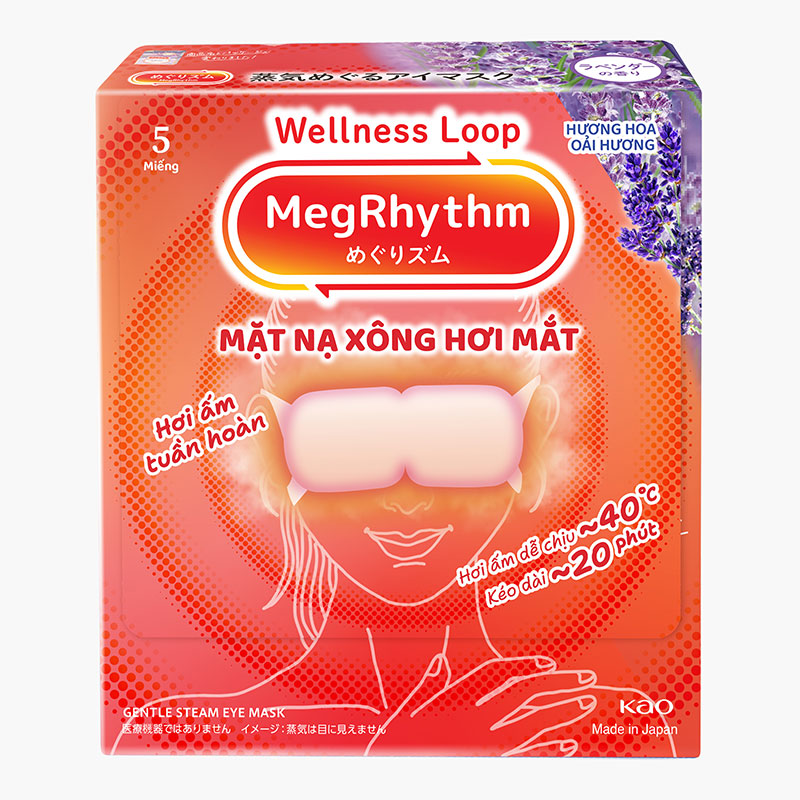 Mặt nạ xông hơi mắt MegRhythm hương hoa oải hương 5 miếng thương hiệu KAO
