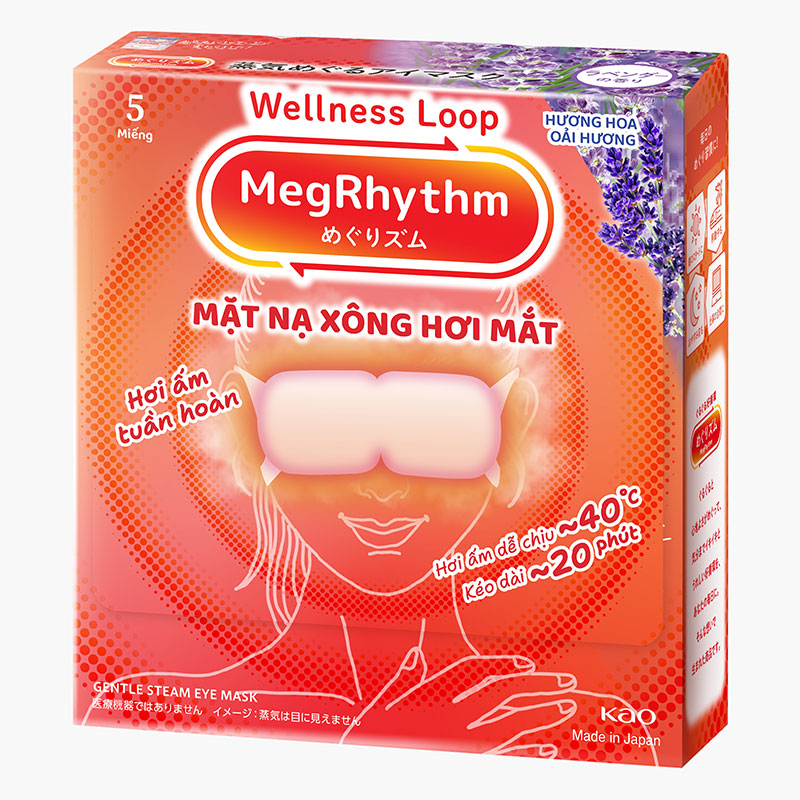 Mặt nạ xông hơi mắt MegRhythm hương hoa oải hương 5 miếng thương hiệu KAO
