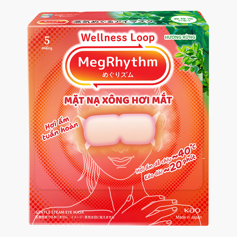 Mặt nạ xông hơi mắt MegRhythm hương rừng 5 miếng thương hiệu KAO