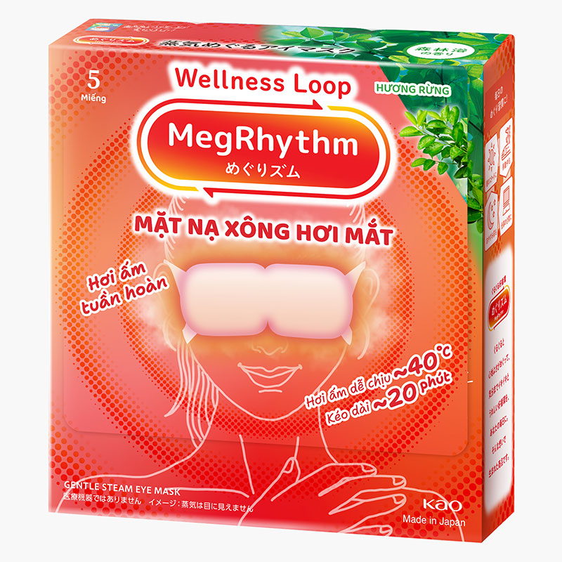 Mặt nạ xông hơi mắt MegRhythm hương rừng 5 miếng thương hiệu KAO
