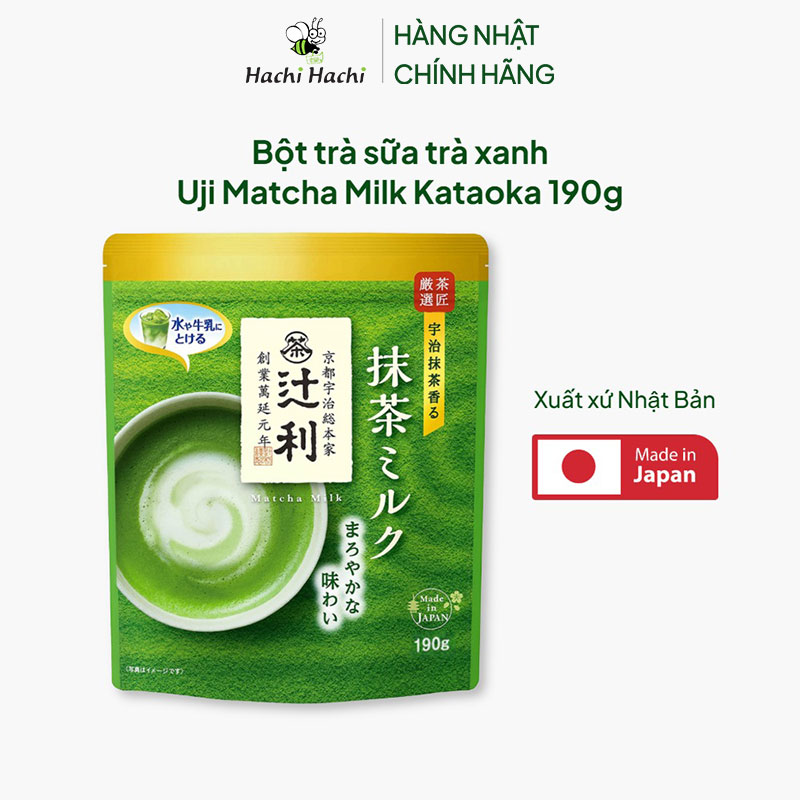 Bột trà sữa trà xanh Nhật Bản Uji Matcha Milk Kataoka 190g thương hiệu KATAOKA
