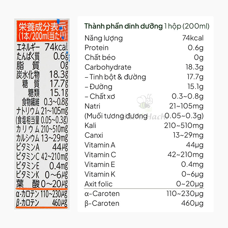 Nước ép rau củ quả nguyên chất Kagome Mango Salad 200ml thương hiệu KAGOME