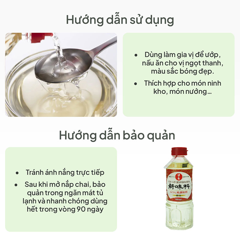 Mirin ướp nấu ăn Nhật Bản vị ngọt tự nhiên Hinode 400ml thương hiệu KING BREWING