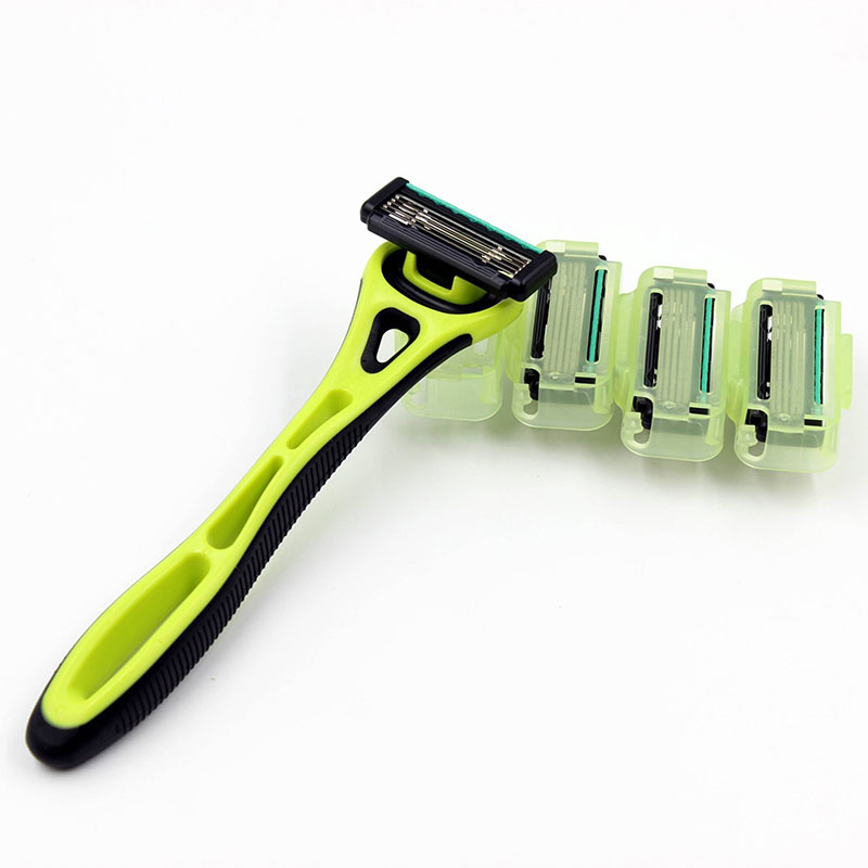 Dao cạo râu 5 lưỡi kép KAI (1 Cây và 4 Đầu Lưỡi XF5-4BS) thương hiệu KAI