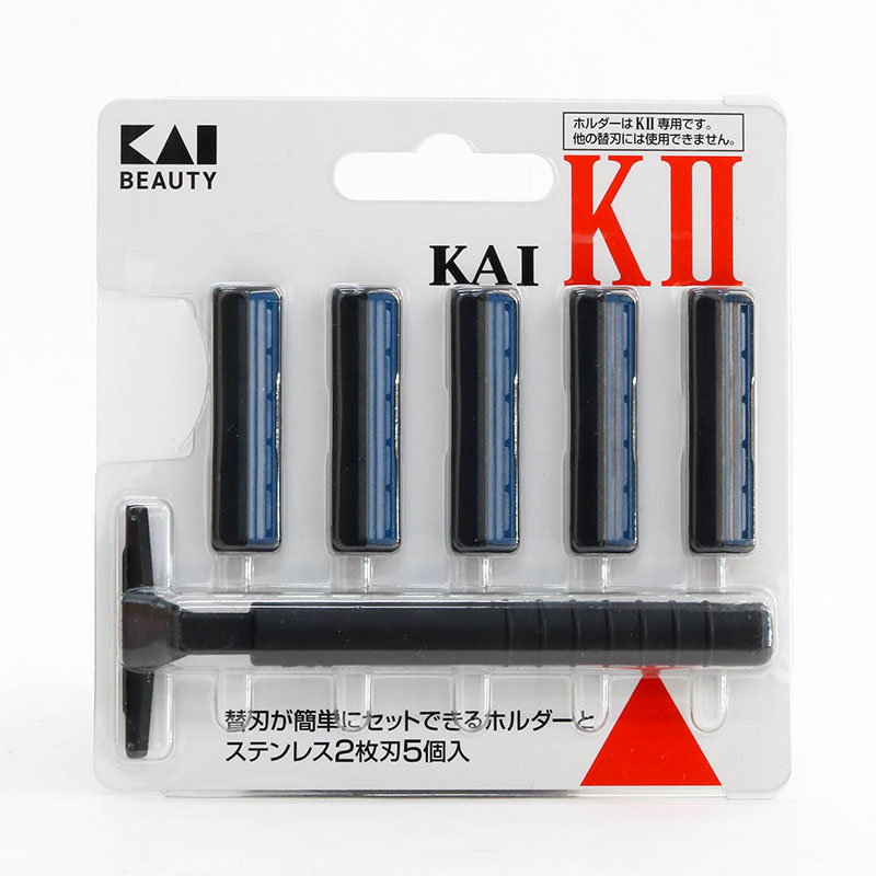 Dao cạo râu 2 lưỡi kép KAI (1 Cây & 5 Đầu Lưỡi K2-5B1)