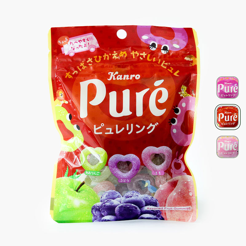 Kẹo dẻo trái cây Nhật Bản Kanro Pure 63g (Nhiều mẫu)-Giao mẫu ngẫu nhiên