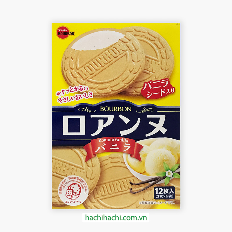 Bánh Bourbon Roanne vị vani 85,2g (2 cái x 6 gói)