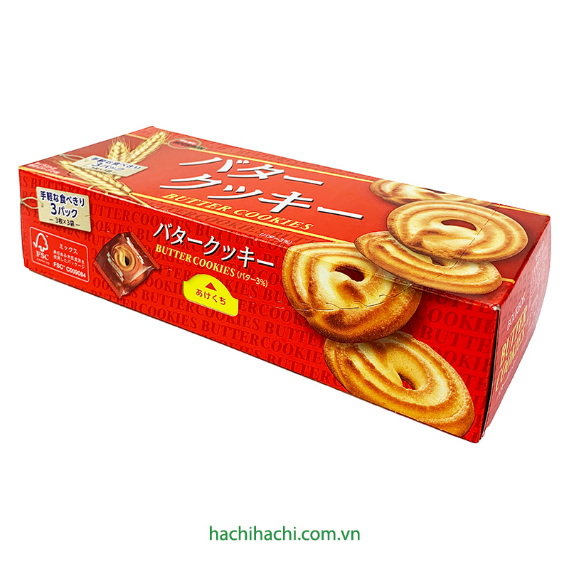 Bánh quy bơ Bourbon 90,9g (3 cái x 3 gói) thương hiệu BOURBON