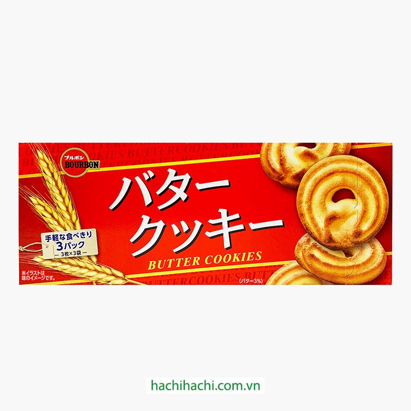 Bánh quy bơ Bourbon 90,9g (3 cái x 3 gói)
