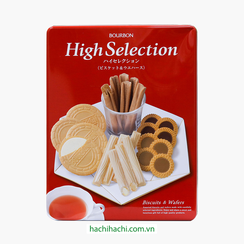 Bánh quy High Selection hộp thiếc 6 loại 333.2g (43 gói)