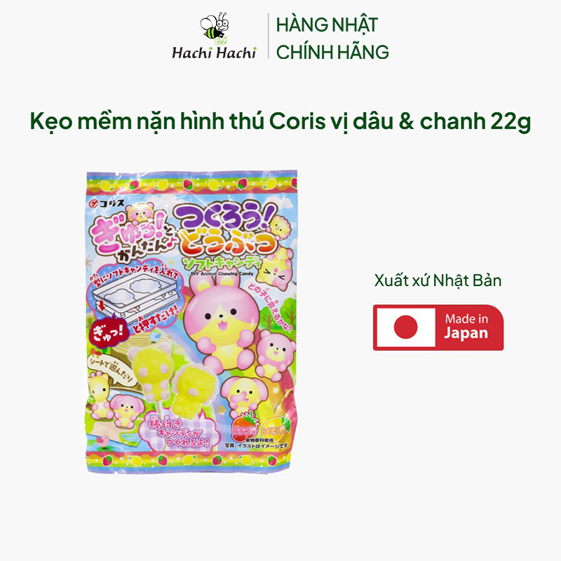 Kẹo mềm nặn hình thú Coris vị dâu & chanh 22g thương hiệu CORIS