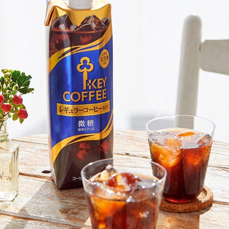Cà phê đen ít đường Key Coffee 1L thương hiệu 