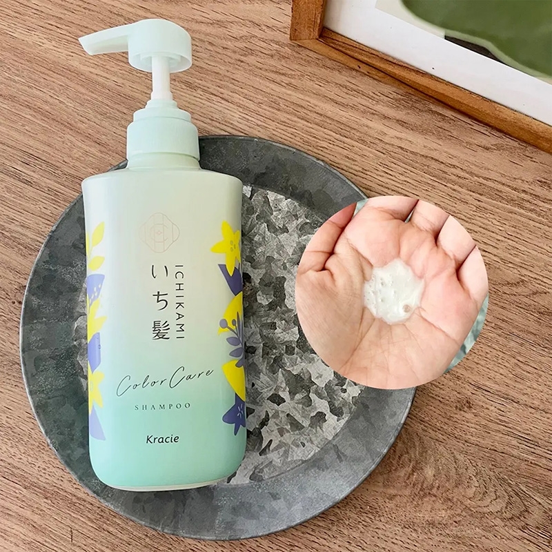 Dầu gội Ichikami cho tóc nhuộm giữ bền màu, phục hồi hư tổn 480ml Không silicon thương hiệu KRACIE