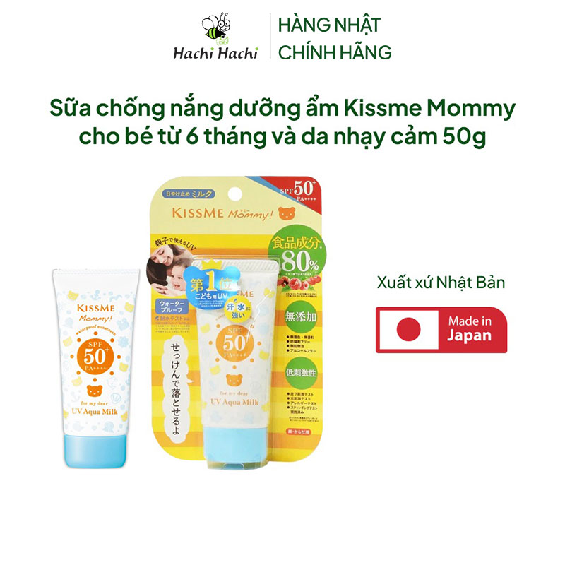 Sữa chống nắng dưỡng ẩm Kissme Mommy cho bé từ 6 tháng và da nhạy cảm 50g thương hiệu 